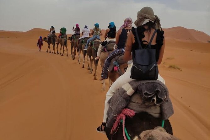 3 Days Desert Tour From Marrakech To Merzouga Dunes & Camel Trek - Erg Chebbi at golden hour: sandboarding and a Berber camp night