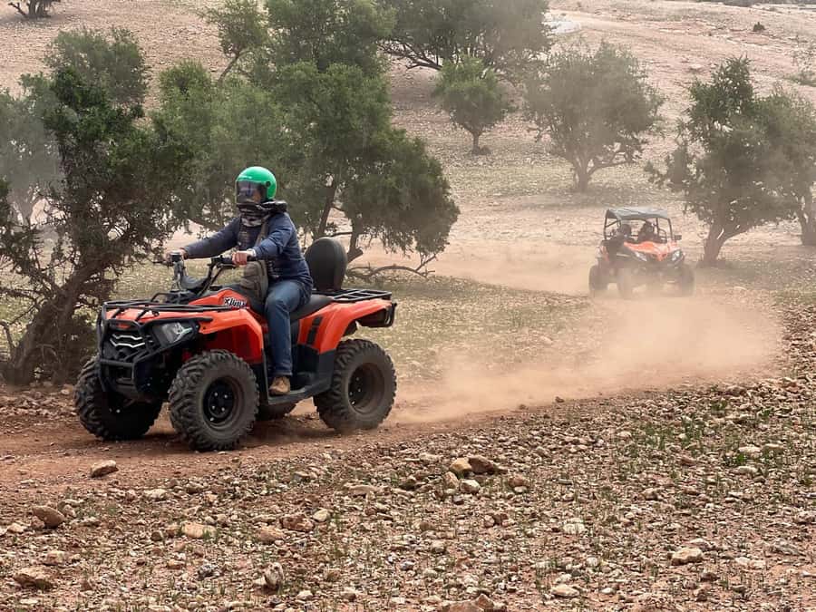 Agadir: Agafay Desert Quad Biking With Goats On The Tree - The quad ride itself: 2 hours of desert, dust, and real fun