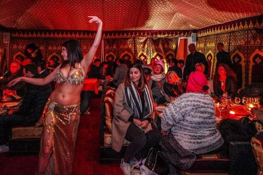 Agadir Fantazia Berber Night Show with Dinner - Indoor entertainment in the tent: music plus Gnaoua, snakes, and fire