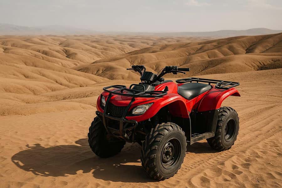 Agafay tour Quade Bike, Sunset and Romantic Dinner Show - Sunset Over the Golden Dunes: The Photo Stop You Will Actually Use