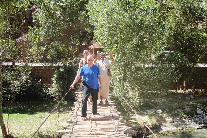 Day on The Ourika Valley from Marrakech - Setti Fatma waterfalls hike: walnut trees, a footbridge, and about 1h30 of walking