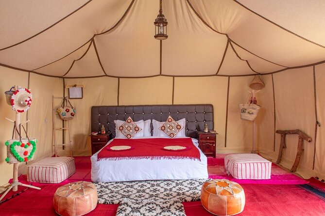 Day Trip and one night in Luxury camp merzouga - Camel Ride, Sandboarding, and Watching the Dunes Glow