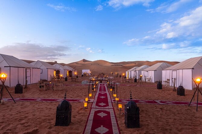Day Trip and one night in Luxury camp merzouga - Dinner Under the Stars, Traditional Music, and Firelight Fun