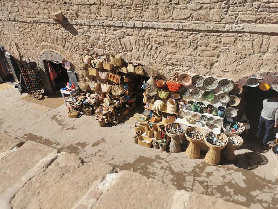 Essaouira Day Trip from Marrakech _ medina, old port - First look in Mogador: medina walls and Moulay El Hassan square