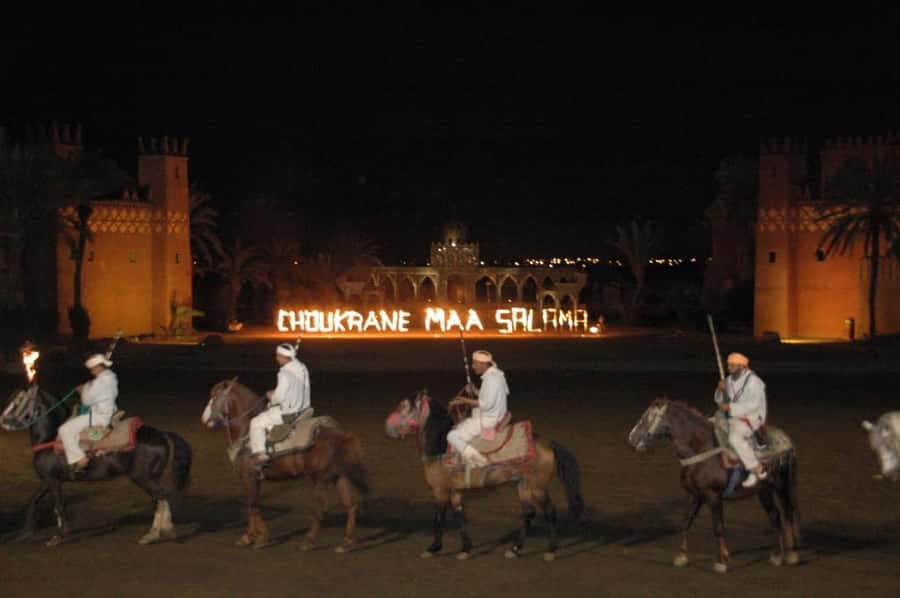 Fantasia 1001 Nights: Dinner + Show from Marrakech - The Caïdales Tent Feast: What “Dinner” Means Here