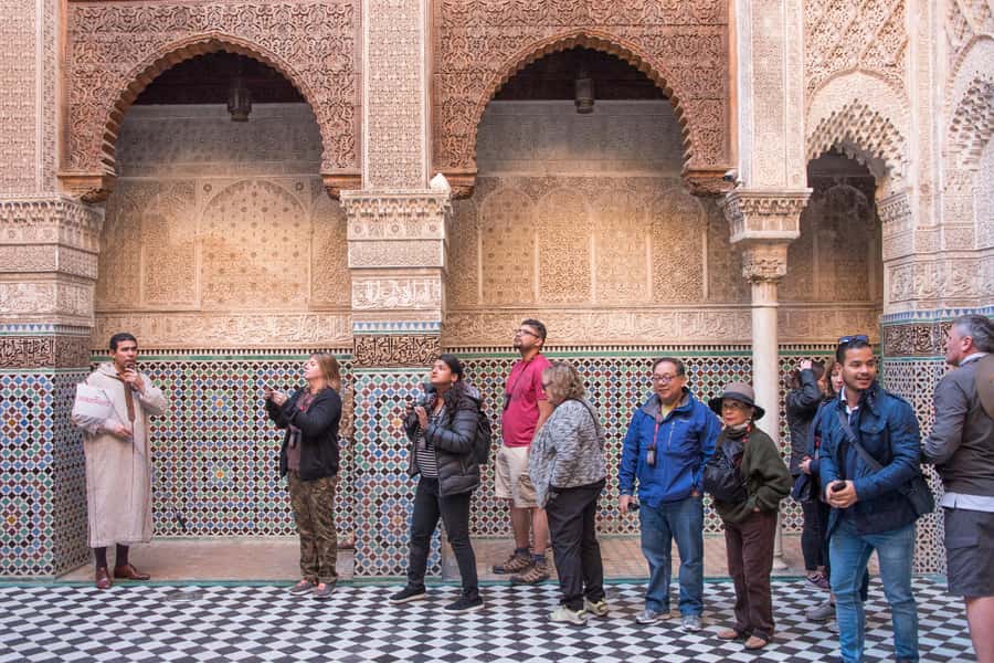 Fes: Bou Inania Madrasa, Museum, Tannery, Souk & Medina Tour - Al-Karaouine University exterior views, seeing learning you can almost feel