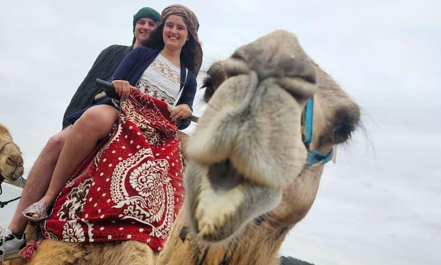From Agadir: Camel Ride and Flamingo Trek - The sunset camel ride route: forest, river, dunes, and coastline views