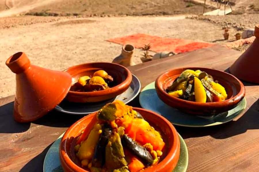 From Marrakech: Agafay Desert Sunset Dinner with Live Show - Arriving at Agafay: mint tea, sunset colors, and star-ready skies