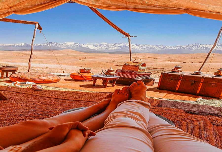 From Marrakech: Agafay Desert Sunset Dinner with Live Show - Bonfire music, dance show, and fire dancers: the big emotional payoff