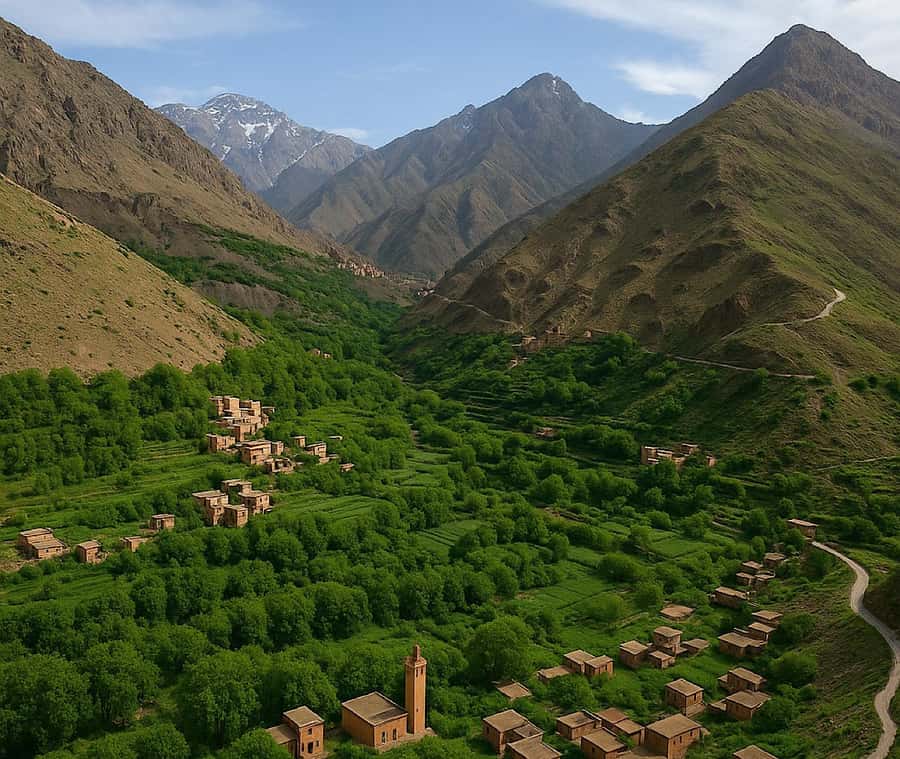 From Marrakech: Atlas Mountains Day Trip with Camel Ride - Tamatert terrace views: ancient irrigation you can see with your own eyes