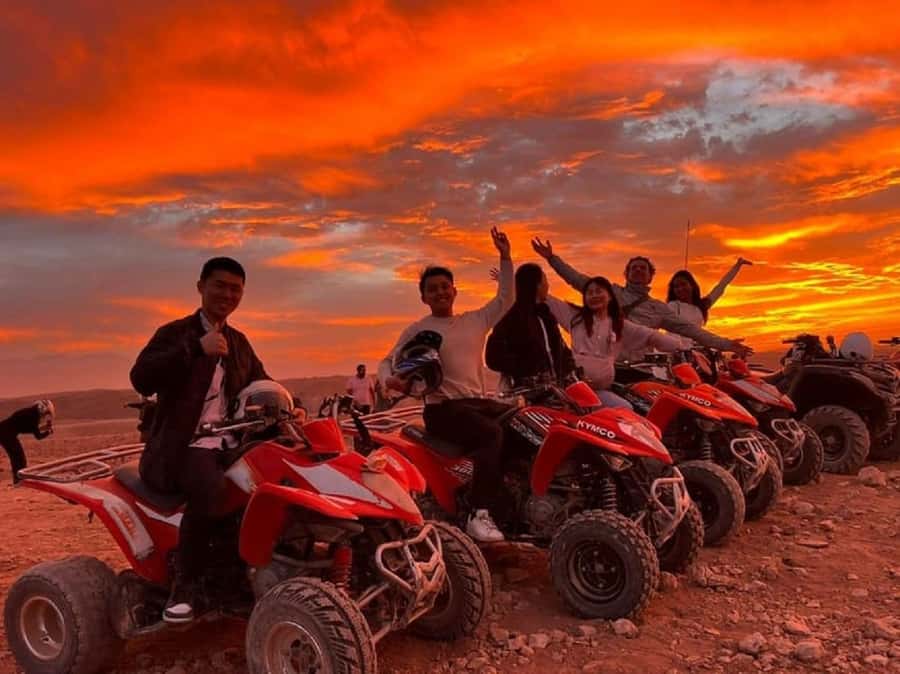 From Marrakech: Dinner show in Agafay Desert & Sunset Quad - Quad Biking and Camel Ride: Adrenaline Then Classic Slowness