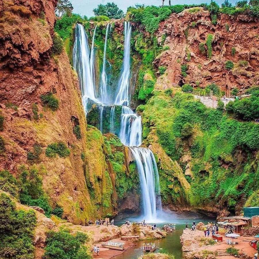 From Marrakech: Ouzoud Waterfalls Guided hike & boat Ride - First Views of Ouzoud: 110 meters of falls and instant motivation