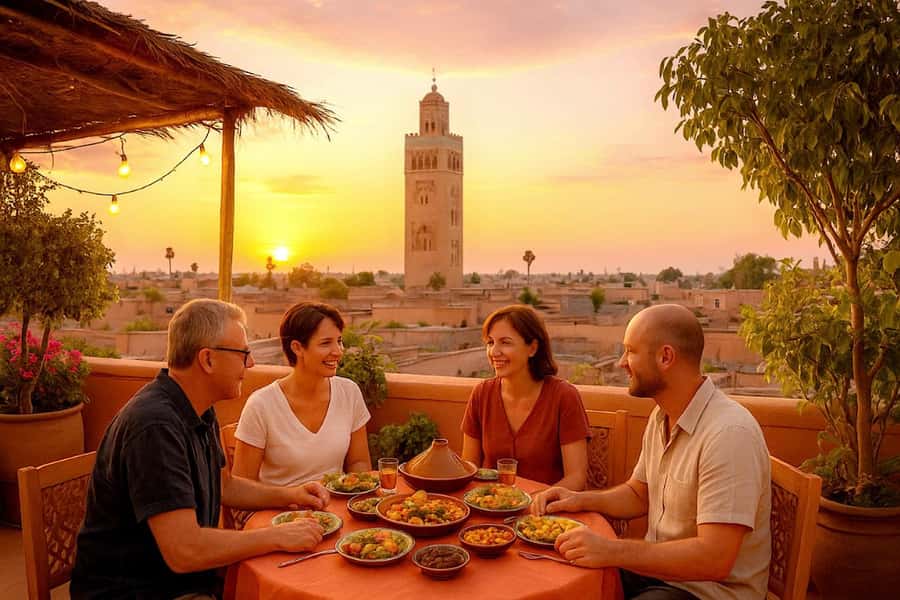 From Marrakech: Rooftop Dinner & Romantic Medina Views - Rooftop views: why sunset timing matters