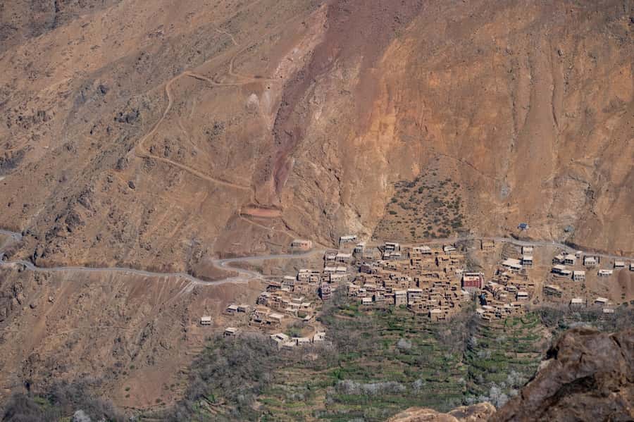 From Marrakesh: Atlas Mountains Talamrout Summit Day Hike - The climb up Tamatert Valley and toward Tizi nTamatert