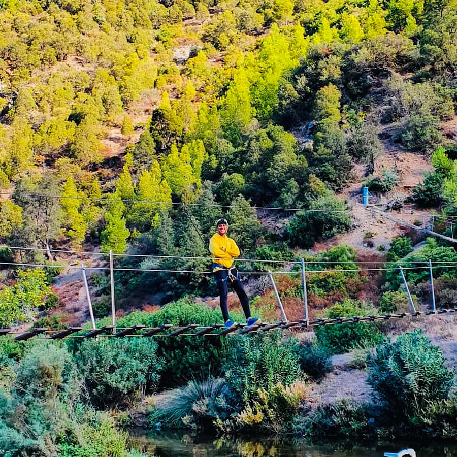 From Marrakesh: Zip-Line & Hike in the Atlas Mountains - Safety briefing, bridge walk moments, and the 4 zip-lines over pine forests