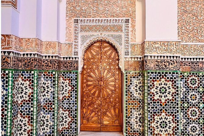 Half Day Guided Tour in Marrakech History & Culture - Ben Youssef Madrasa: A 14th-Century School with Mosaics and Woodwork
