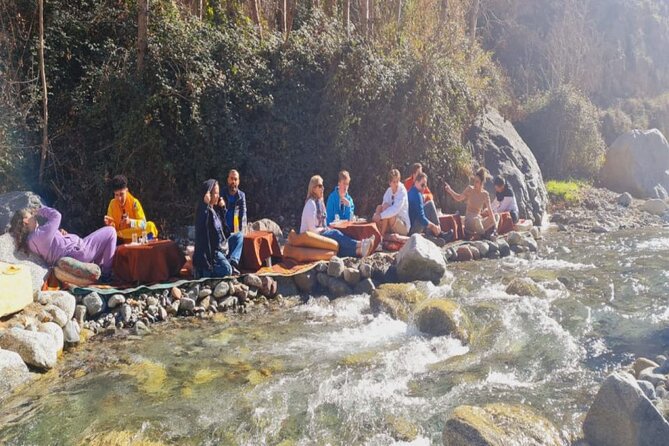 Lunch in the High Atlas: Ourika Valley Waterfalls & 3 Valleys - Agafay Desert Camp Setup, Mint Tea, and the Sunset Shift