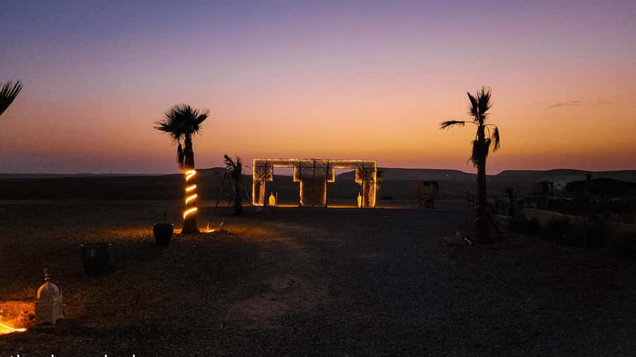 Marrakech: Agafay Camel Ride & Dinner with Fire Show Tour - Arrival at the camp: mint tea, desert views, and a calm start