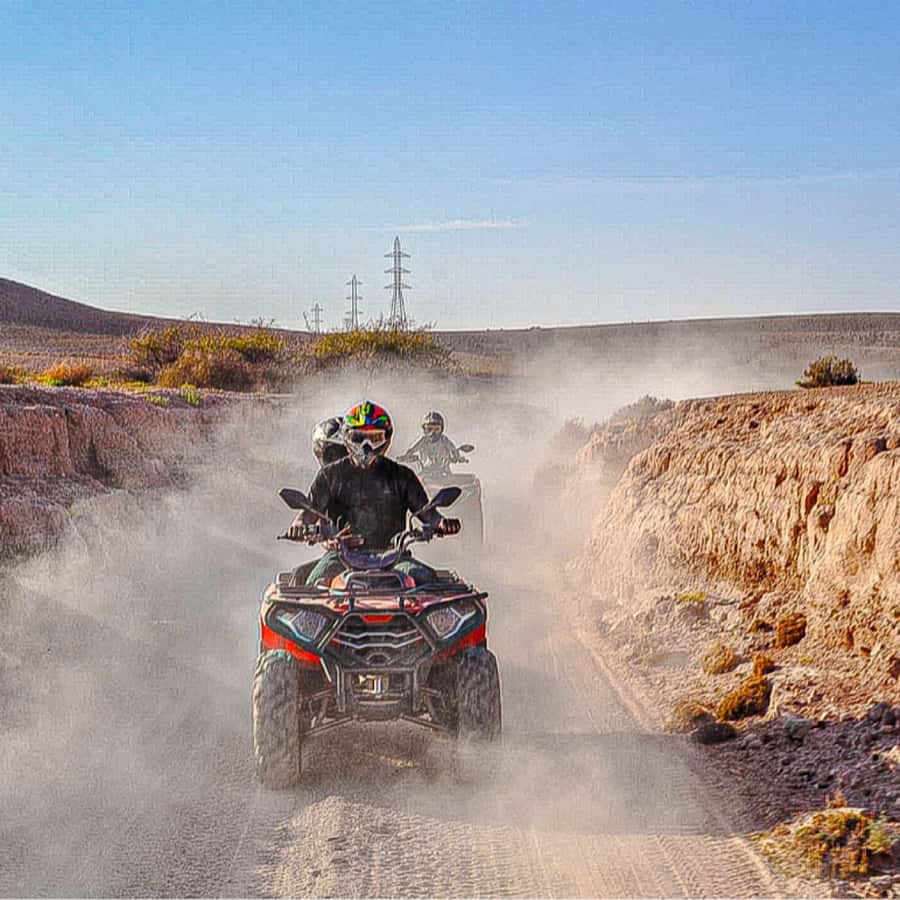 Marrakech: Agafay Desert Quad Biking, Camel Ride Fire Show - From Marrakech pickup to Agafay arrival (the timing you will feel)