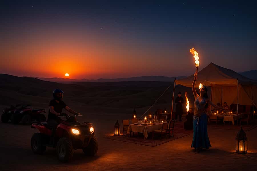 Marrakech: Agafay Desert Quad Biking with Dinner & Show - The quad ride itself: safety briefing, first minutes, and where the fun is