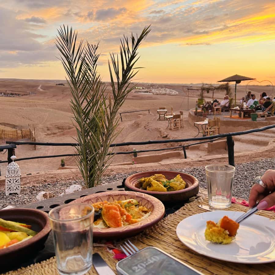 Marrakech: Agafay Desert Quad Camel Rides, Pool, Dinner Show - Moroccan Dinner Under the Stars, With Music, Dancing, and Fire