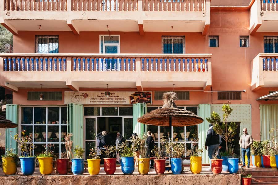 Marrakech: Atlas Mountains and 5 Valleys Day Tour with Lunch - Asni Valley: orchards, crops, and Atlas views toward Toubkal