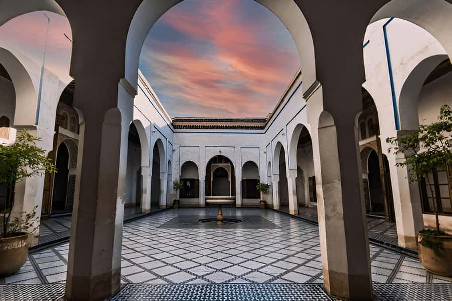 Marrakech: Bahia Palace, Ben Youssef Medersa, & Souks Tour - Ben Youssef Medersa: the quiet that makes the details pop