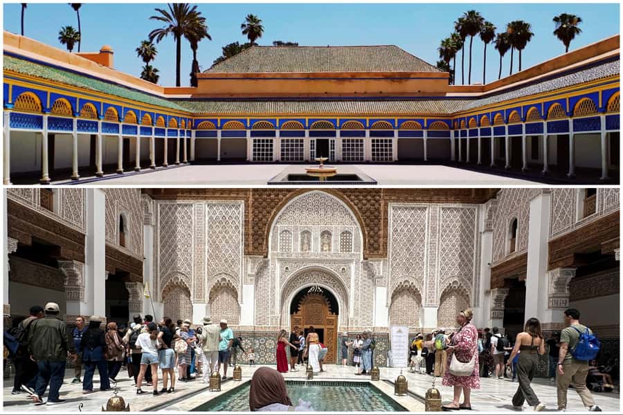Marrakech: Bahia Palace, Madrasa Ben Youssef & Secret Garden - Meeting at Café Argana, then walking in the right direction