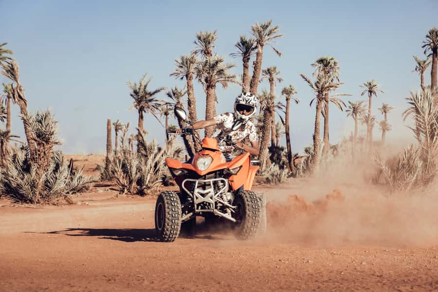 Marrakech: Desert and Palm Grove Quad Tour with Tea - Safety briefing and practice run, before you go full throttle