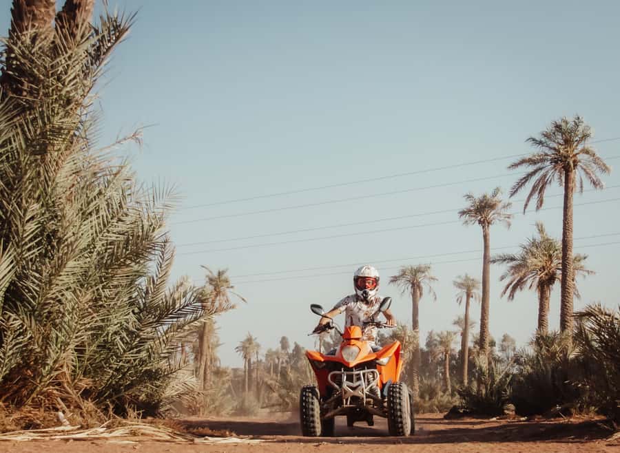 Marrakech: Desert and Palm Grove Quad Tour with Tea - Palmeraie stop: tea, local snacks, and photo time with the palms