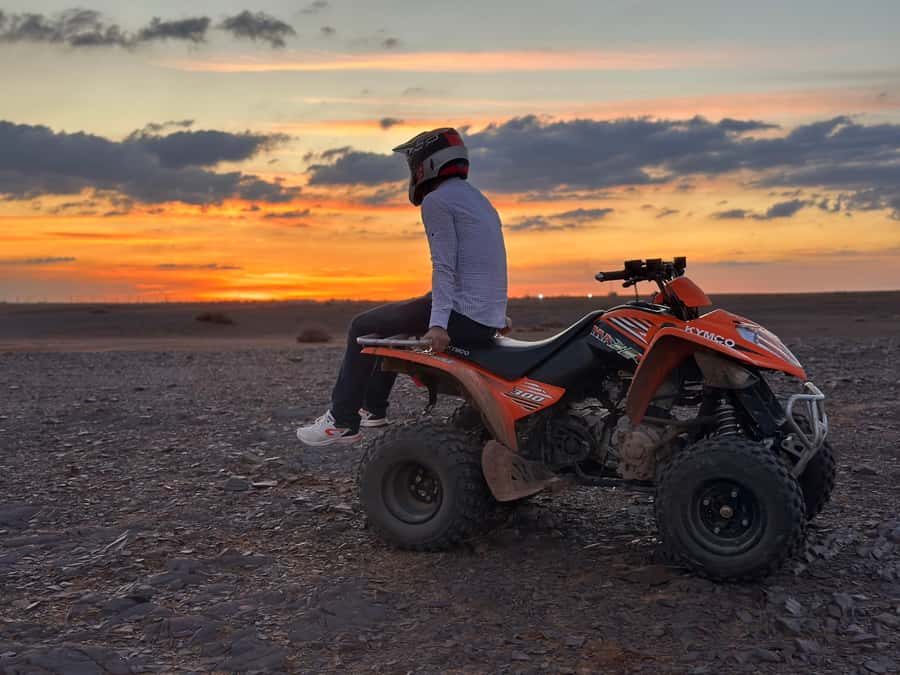 Marrakech: Desert and Palm Grove Sunset Quad Tour with Tea - Marrakech quad at sunset, where the Palmeraie turns into your playground