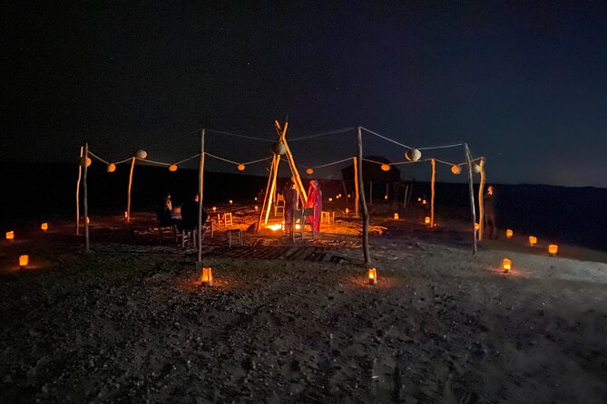 Marrakech desert dinner & sunset camel ride & bonfire music dance - Dinner in the camp: tagine, dietary options, and no fuss