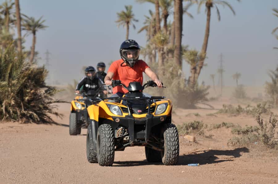 Marrakech:excursion quad in Oasis palm & jbilat desert,tea - Palmeraie quad biking in 3 hours: how the day flows