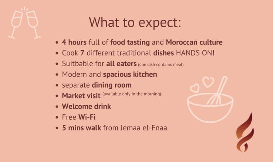 Marrakech: Moroccan Cooking Class with Market Visit and Meal - Cooking Moroccan Classics, Tajines, Salads, and Filo Desserts