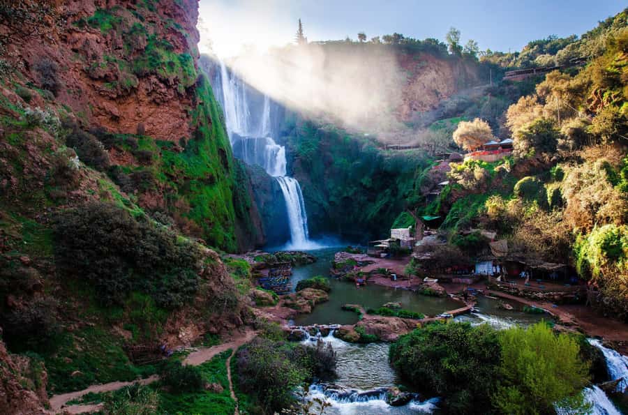 Marrakech : Ouzoud Waterfalls & Guided Tour & Boat Ride - Reaching Ouzoud: turquoise power, mist, and the 100-meter view