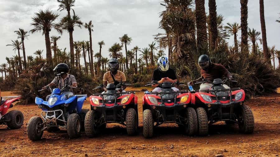 Marrakech: Palmeraie Guided Quad Biking Tour with Tea - The tea break and snack stop, what to expect and how real it feels