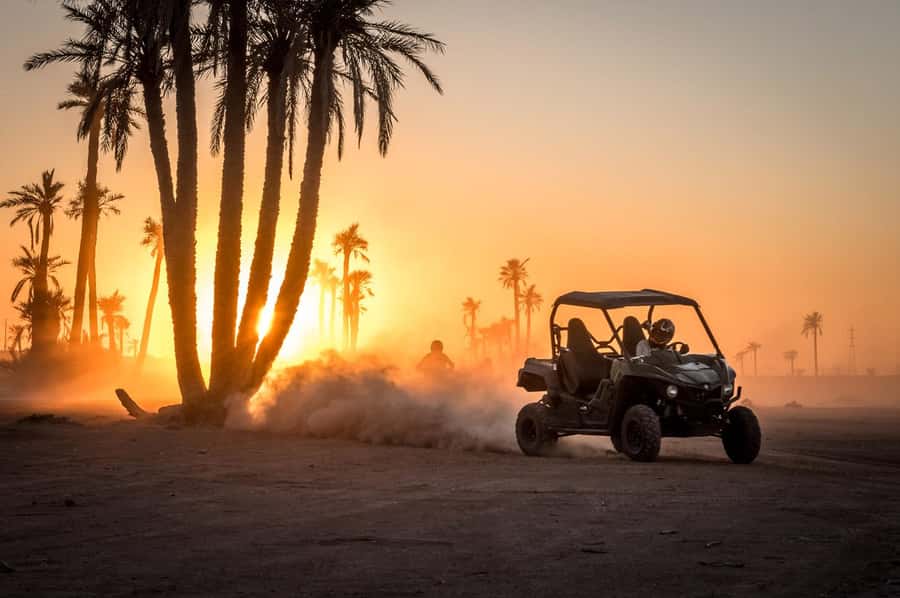 Marrakech : Ride buggy in the desert of the palm grove - The Palmeraie ride and photo rhythm: tea, snacks, and real stopping points