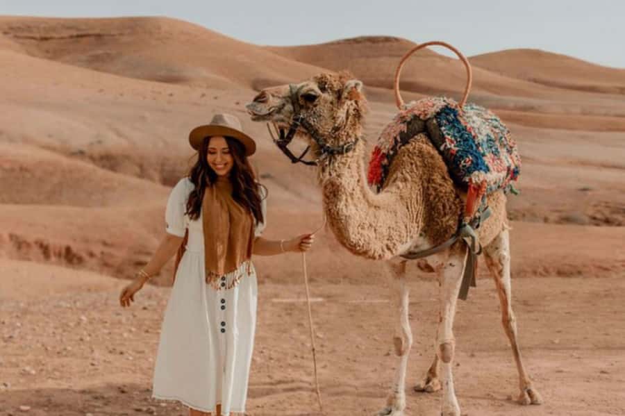 Marrakech: Sunset Dinner in Agafay Desert with Camel Ride - Moroccan dinner by the campfire, plus music and the fire show
