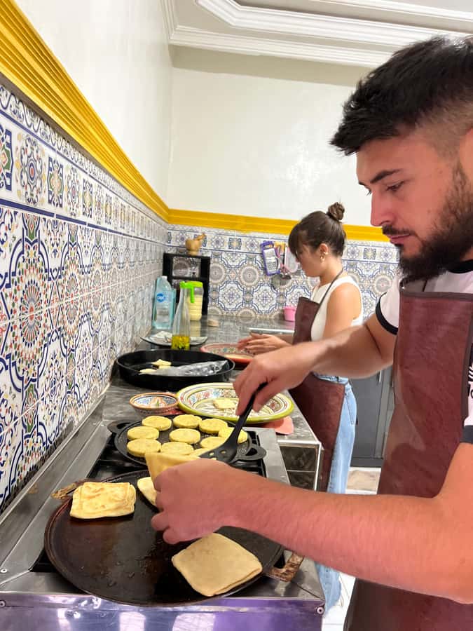 Marrakech: Traditional Moroccan Crepes & Bread Cooking Class - Languages in practice: Arabic, French, English support