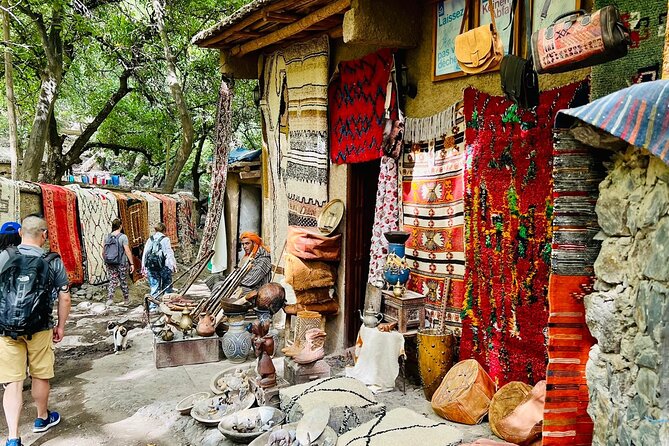 Marrakesh: Atlas Mountains, Imlil Valley & Waterfalls Tour - Medina, Tahnaout, and Asni: the route shows Morocco beyond the mountains