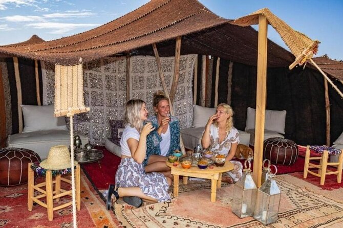Marrakesh: Sunset Dinner in Agafay Desert with Show & Transfers - The dinner menu: tagine, couscous, and vegetarian options in a desert camp