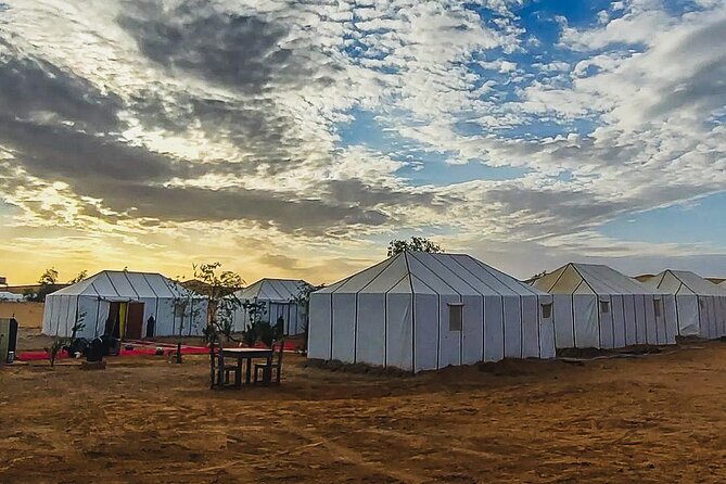 Overnight Camp Camel Trekking In Merzouga - A Camel, a Sunset, and a Berber Camp in the Erg Chebbi Dunes