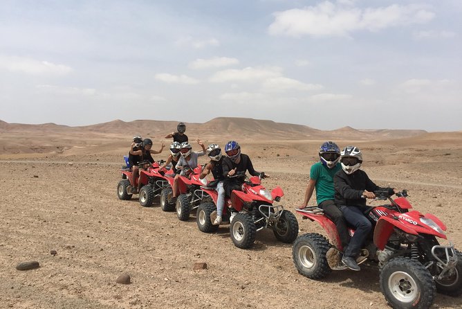 Quad biking excursion in The Desert Of Agafay & Lalla takerkoust - Rolling through Berber villages and green patches before the desert hits