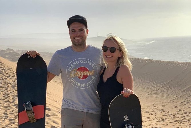 Sandboarding guided experience from Agadir - The ocean-meets-dunes scenery, plus smart photo stops